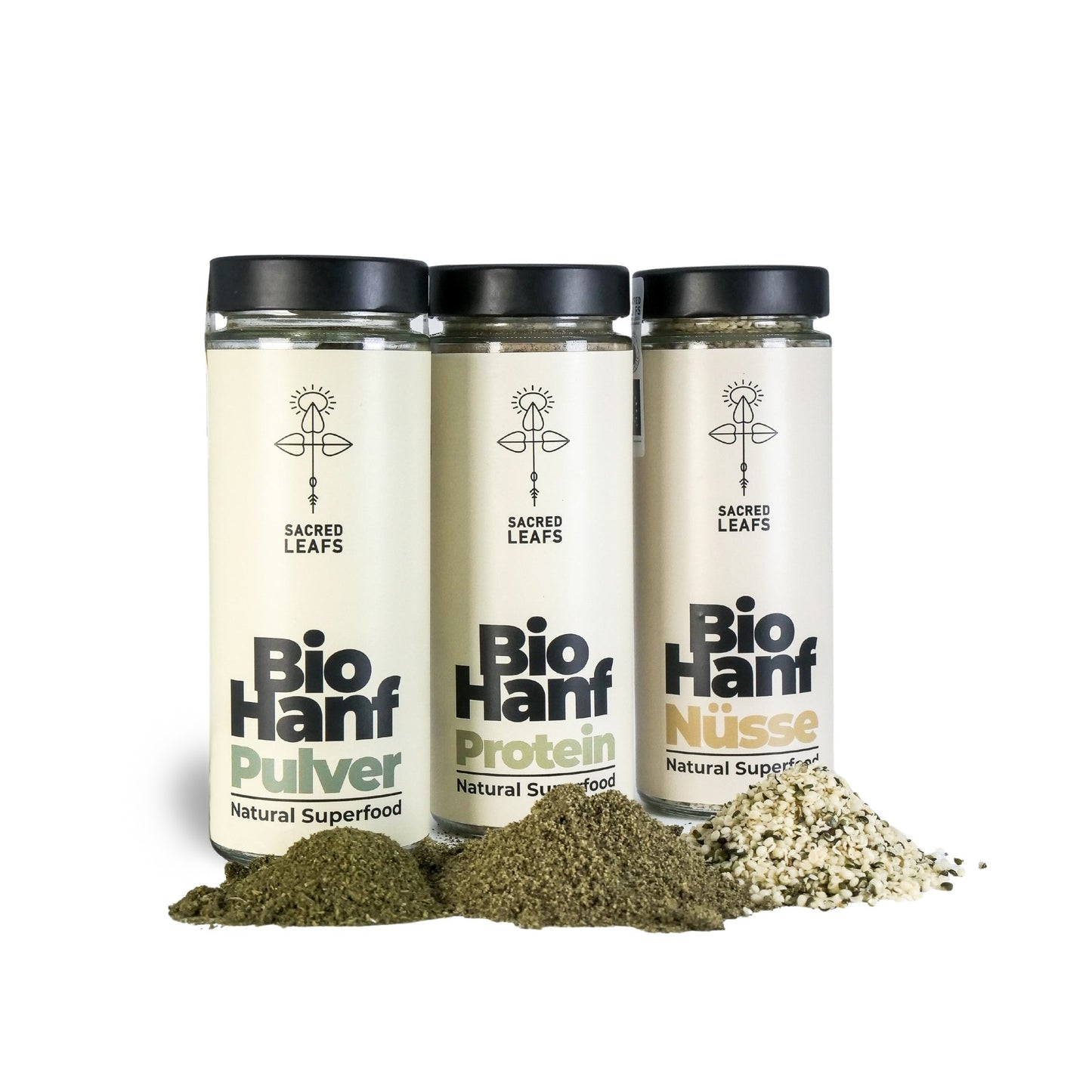 3er Set - BIO Hanf Protein, Nüsse & Pulver