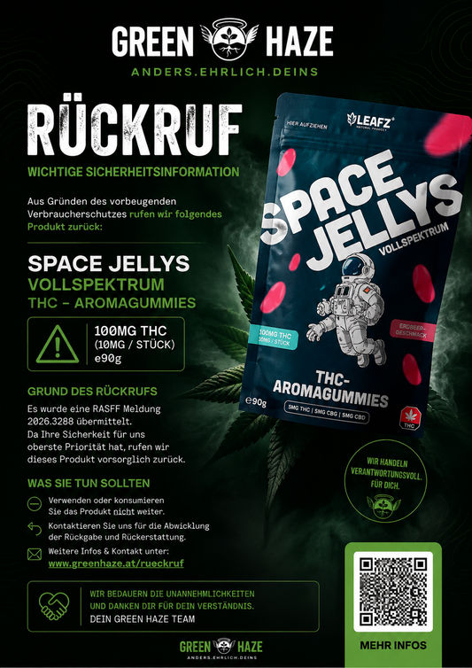 PRODUKTRÜCKRUF – LEAFZ SPACE JELLYS THC AROMAGUMMIES