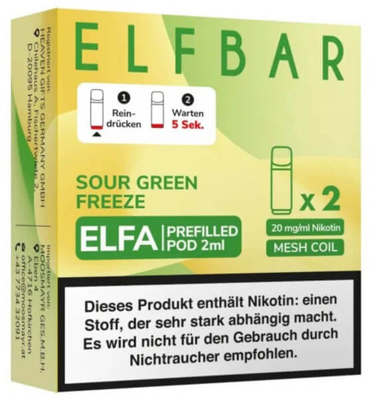 ELFA Sour Green Freeze Pod`s | 2 Stk.